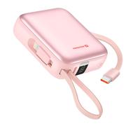 Batterie Externe 10000mAh 22.5W avec Câbles USB / Lightning et Écran LCD Swissten Rose