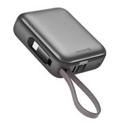 Batterie Externe 10000mAh 35W avec Câbles USB-C et Écran LCD Compact Swissten Argent