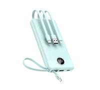 Batterie Externe 10000mAh avec Câbles Intégrés, VEEKTOMX Power Bank USB C Portable Charger Battery Pack avec 5 Sorties & 2 Entrées Phone Chargeur, pour iPhone/Samsung/Tablette (Bleu)