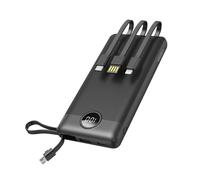 Batterie Externe 10000mAh Câbles Lightning USB-C et Micro USB Veger Noir