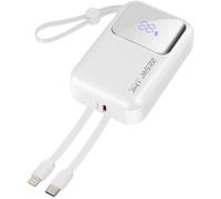Batterie Externe 10000mAh plus Câbles Lightning et USB C Compact Blanc