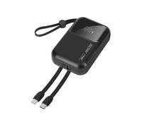 Batterie Externe 10000mAh + Câbles Lightning et USB C Compact Noir