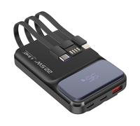 Batterie Externe 10000mAh plus Câbles Lightning - USB C et USB Noir