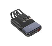 Batterie Externe 10000mAh + Câbles Lightning - USB C et USB Noir