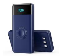 Batterie Externe 10800mAh avec 3 Câbles Intégrés&Chargeur pour Apple Watch,6-in-1 Power Bank PD 25W+QC4.0 Charge Rapide Chargeur Externe USB C,Chargeur Portable pour i-Watch/iPhone/Galaxy-Bleu Foncé