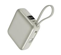 Batterie Externe 12000mAh 44.4Wh PD 22.5W Charge Rapide USB-C Chargeur iOS 3 Dispositifs Simultanément 2 Câbles Intégrés Compatible iPhone16,QC3.0,Sortie USB-A/Type-C/iOS,Entrée Type-C,Argent