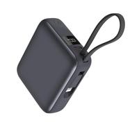 Batterie Externe 12000mAh 44.4Wh PD 22.5W Charge Rapide USB-C Chargeur iOS 3 Dispositifs Simultanément 2 Câbles Intégrés Compatible iPhone16,QC3.0,Sortie USB-A/Type-C/iOS,Entrée Type-C,Gris