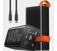 Batterie Externe 140 W 70000 mAh for Ordinateur Portable, Charge Rapide, 5 Sorties et câble de Charge 100 W, PD3.1 QC4.0 USB-C, Grande capacité, avec Lampe Torche SOS | Écran LED for téléphones