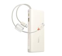 Batterie externe 20 000 mAh 100 W avec écran et deux câbles USB-C - beige