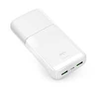 Batterie externe 20 000 mAh USB-A USB-C PD AFC 22,5 W - blanche