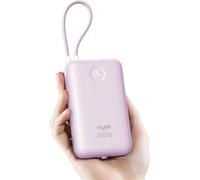Batterie Externe 20000 mAh VIYISI 30W Power Bank Ultra Rapide Charge USB C avec Câble Intégrés,Batterie Portable Compacte Compatible avec iPhone 16 15 14 13 12 11 Samsung(Violet)