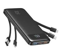 Batterie Externe 20000mAh 22,5W Charge Rapide, Câbles Intégrés, 6 Sorties et 4 Entrées, Compatible iPhone 17/16/15, Samsung S21/S22