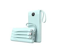 Batterie Externe 20000mAh avec 4 Câbles Intégrés, VEEKTOMX Batterie Externe Charge Rapide USB C, 5 Sorties et 4 Entrées Power Bank Batterie Portable Grande Capacité Voyage Chargeur Externe Legere