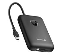 Batterie Externe 20000mAh Câbles USB-C et Lightning intégrés Ecran LED Noir