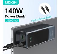 Batterie externe 24000mAh avec câble USB-C - Noir