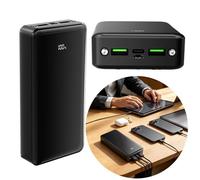 Batterie Externe 24000mAh, Power Bank Ultra-rapide 22.5W avec 4 Sorties, Écran LED, pour Smartphone & Tablette