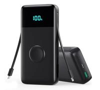 Batterie Externe 26800mAh, 25W PD+QC4.0 USB C Power Bank 2 Câbles Intégrés Charge Rapide Chargeur Batterie Portable 5 Sorties Compatible avec Apple Watch, iPhone, Samsung Galaxy Huawei Tablette