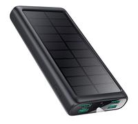 Batterie Externe 26800mAh Power Bank avec 5 Sorties, USB C (in&Out) Batterie Portable 15W PD 3A Charge Rapide Chargeur Portable avec LED Lampe de Poche, IP65 Chargeur Solaire pour iPhone Samsung etc.