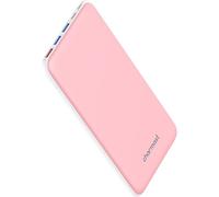 Batterie Externe 26800mAh Power Bank Chargeur Portable Li-Polymère Autorisé en Avion avec 4 Sorties et 3 Entrées Compatible avec Smartphone(Rose)