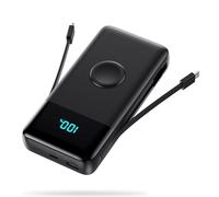 Batterie Externe 26800mAh USB C 25W PD, QC4.0 Power Bank 2 Câbles (Entrée et Sortie) Charge Rapide Chargeur Batterie Portable 5 Sorties Compatible avec Apple Watch, iPhone, Samsung Galaxy