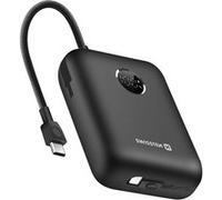 Batterie Externe 30000mAh Câbles USB-C et Lightning intégrés Écran LED Swissten Noir Noir G