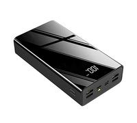 Batterie Externe 40000Mah Power Bank Haute Capacité Chargeur Batterie Portable avec Ecran LCD, 4 Sorties USB 3 EntréEs Batterie De Secours pour Smartphones Tablettes Et Autres(Noir)