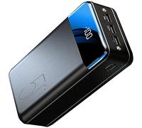 Batterie Externe 50 000 mAh, écran LCD Miroir Complet, Chargeur Portable à Charge Rapide, écran Miroir numérique, Grande capacité, créatif, Noir