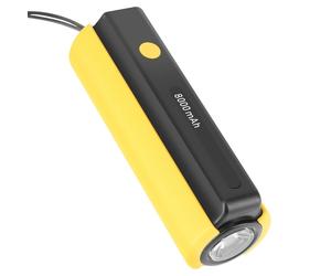 Batterie Externe 8000 mAh Lampe Torche Câble 3 en 1 Jaune