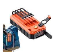 Batterie externe à énergie solaire | Chargeur de téléphone portable, 20 000 mAh avec manivelle, batterie externe, câbles intégrés, lampes de poche SOS stroboscopiques pour la randonnée, la survie à la