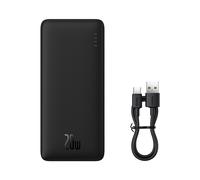 Batterie externe Airpow 20 W 10 000 mAh avec câble USB-A/USB-C de 30 cm - Noir