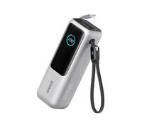 Anker Tech Batterie externe A1695H41 – 25 000 mAh, 165W, 3x USB-C, câble USB‑C rétractable, Argent
