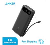 Batterie externe Anker, chargeur portable 20 000 mAh avec câble USB-C intégré, batterie à charge rapide 87 W max, 2 USB-C et 1 USB-A noir