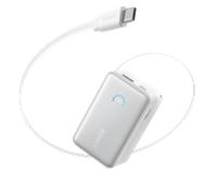 Batterie externe Anker Nano (10K, 45 W, câble USB-C rétractable intégré) Blanc