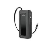 imoshion Batterie externe avec câble rétractable 10 000 mAh - Power Delivery - USB-C + Lightning - Noir