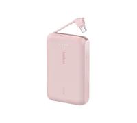 Batterie externe BELKIN 10000 mAh avec cable USB-C intégre pink