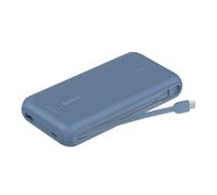 Belkin Batterie Externe (câble intégré, 20K, PD 30 W, Recharge Rapide USB-C Power Delivery, Chargeur Portable pour Tous modèles d’iPhone 16, iPad Pro, Galaxy S25, etc., Bleu)