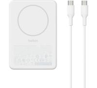Belkin BoostCharge Slim Batterie Externe Magnétique 10K avec USB-C - Blanc