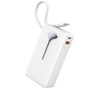 Batterie Externe Charge Rapide 10000mah, 22.5W Power Bank USB C Input & Output, Chargeur Externe avec 3 Ports, Batterie Portable avec Cable Intégré Compatible avec iPhone 16/15/14/13/12/11/Samsung etc