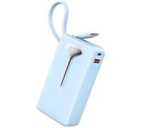 Batterie Externe Charge Rapide 10000mah, 22.5W Power Bank USB C Input & Output, Chargeur Externe avec 3 Ports, Batterie Portable avec Cable Intégré Compatible avec iPhone 16/15/14/13/12/11/Samsung etc