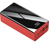 Batterie Externe, Chargeur Portable, Chargeur de téléphone Portable avec écran LCD numérique, 4 Sorties USB, Charge Rapide, avec Lampe de Poche, Batterie Externe 100 000 mAh, Rouge