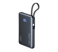 Batterie Externe de Poche 10000mAh 2 ports USB-A / USB-C avec Câble USB-C Noir