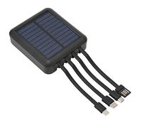 Batterie Externe de Téléphone Solaire, 20000mAh Ports de Sortie Doubles Chargeur Solaire étanche à la Poussière Portable avec Câble de Charge pour l'extérieur (Le Noir)