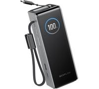 Batterie Externe Ecoflow Rapid 25 000 Mah, 170 W, Câbles Intégrés Et Rétractables 100 W, Chargeur Portable Avec Port Usb-C 100 W, Câbles Intégrés Et Rétractables, Pour Iphone, Samsung, Macbook-Argent