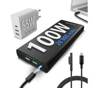 Batterie Externe Gravity 100 26800 Mah Avec Chargeur Rapide Emperion 65w, Câble Microsoft Surface, Usb-C Power Delivery 100w, Recharge Rapide Pour Ordinateurs, Smartphones, Tablett[Bat951045]