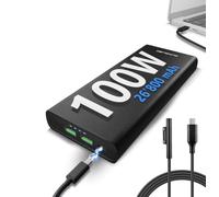 Batterie Externe Gravity 100 Sunslice 26800 mAh, USB-C Power Delivery 100W, Câble Microsoft Surface, Recharge Rapide pour Ordinateurs, iPhone, Tablettes, et Laptops