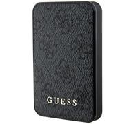 Batterie externe Guess 15 W 5000 mAh 4G, logo en cuir et métal noir