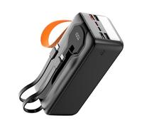 Batterie externe haute capacité 80 000 mAh avec câble intégré, écran LED, lampe de poche, charge rapide 22,5 W, pour iPhone Pro Max Ultra, iPad, tablette, Steam Deck etc