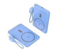 Batterie externe Leotec LEPOWW20W5B 5000 mAh - 20 W - Sans fil - Bleue - Câble USB Type-C inclus