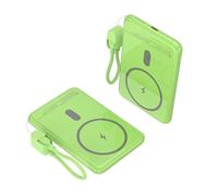 Batterie externe Leotec LEPOWW20W5G 5000 mAh - 20 W - Sans fil - Verte - Câble USB Type-C inclus
