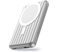 Batterie Externe Magnétique 10 000 Mah, Sans Fil, Magnétique, 22,5 W, Pd Charge Rapide Avec Écran Led Et Câble De Charge Usb-C, Pour Iphone 15/14/13/12 Series (Argenté)[Bat951081]